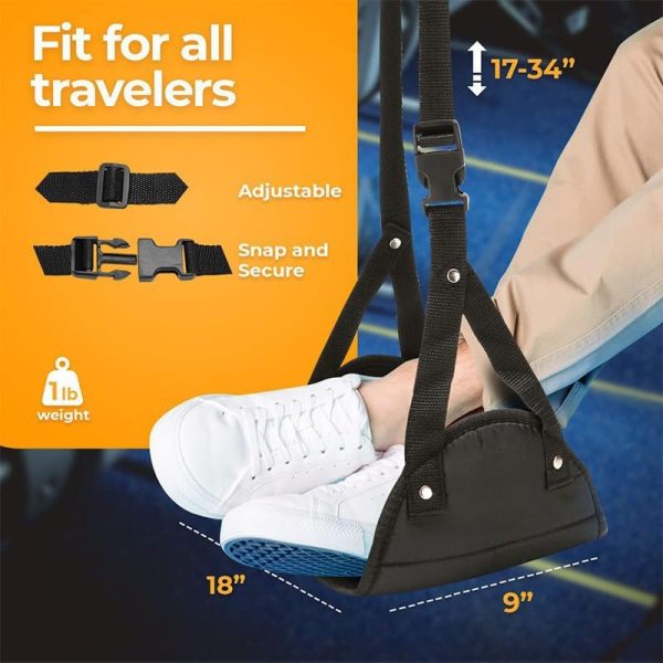 Foot Hammock for Plane Travel Accessories,Comfortable and Portable Airplane Foot... - Image 6