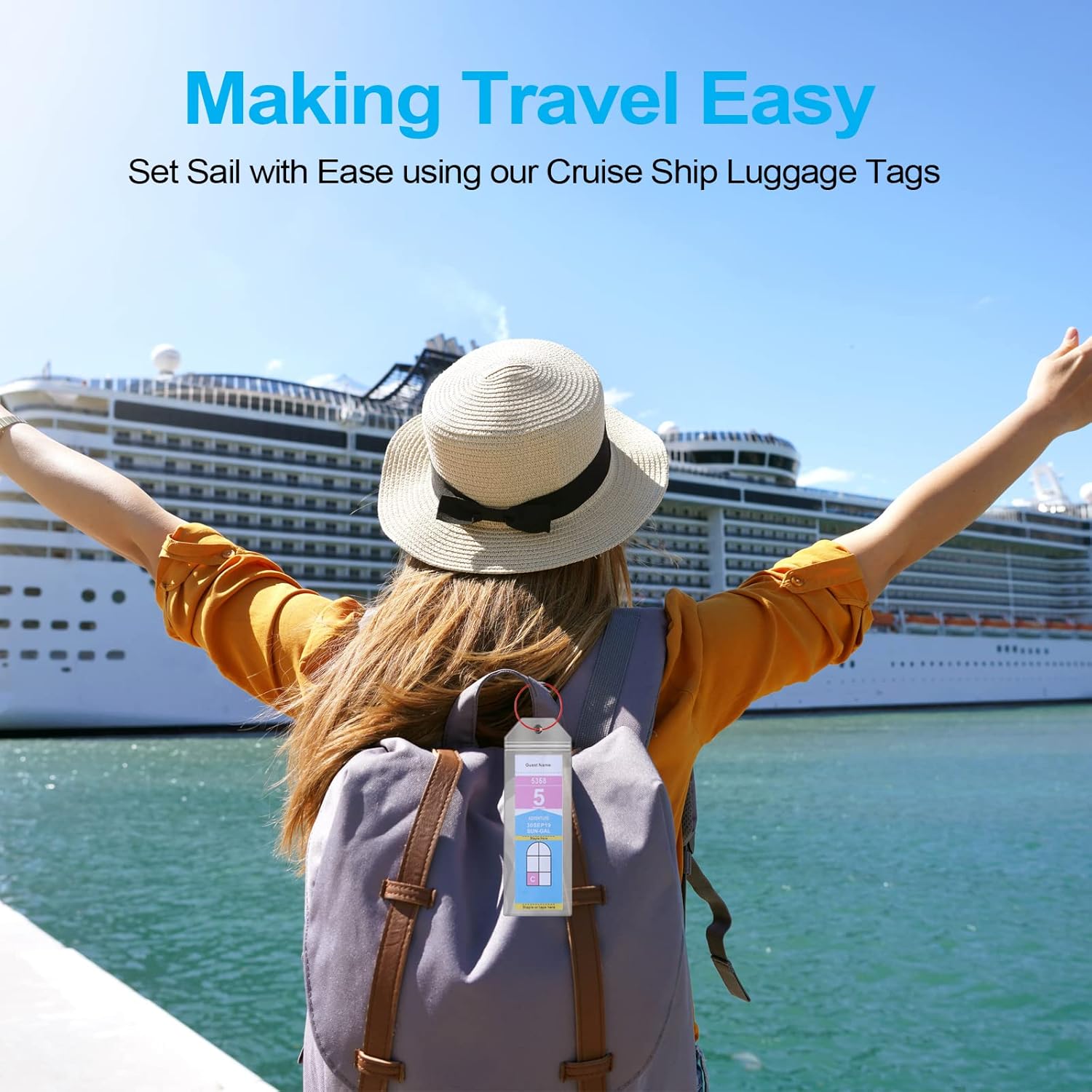 Cruise Luggage Tags for Royal Caribbean Ships and Celebrity, 6Pack Clear Tags Cr... 3 Cruise Luggage Tags for Royal Caribbean Ships and Celebrity, 6Pack Clear Tags Cr... - Image 3