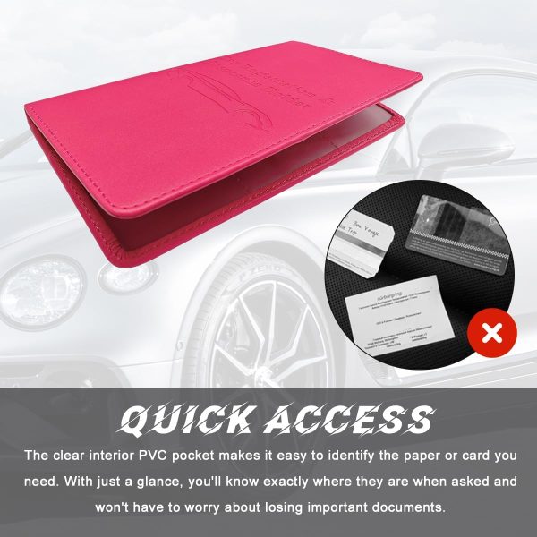 Car Registration and Insurance Card Holder, Leather Vehicle Document Holder Wall... - Image 4