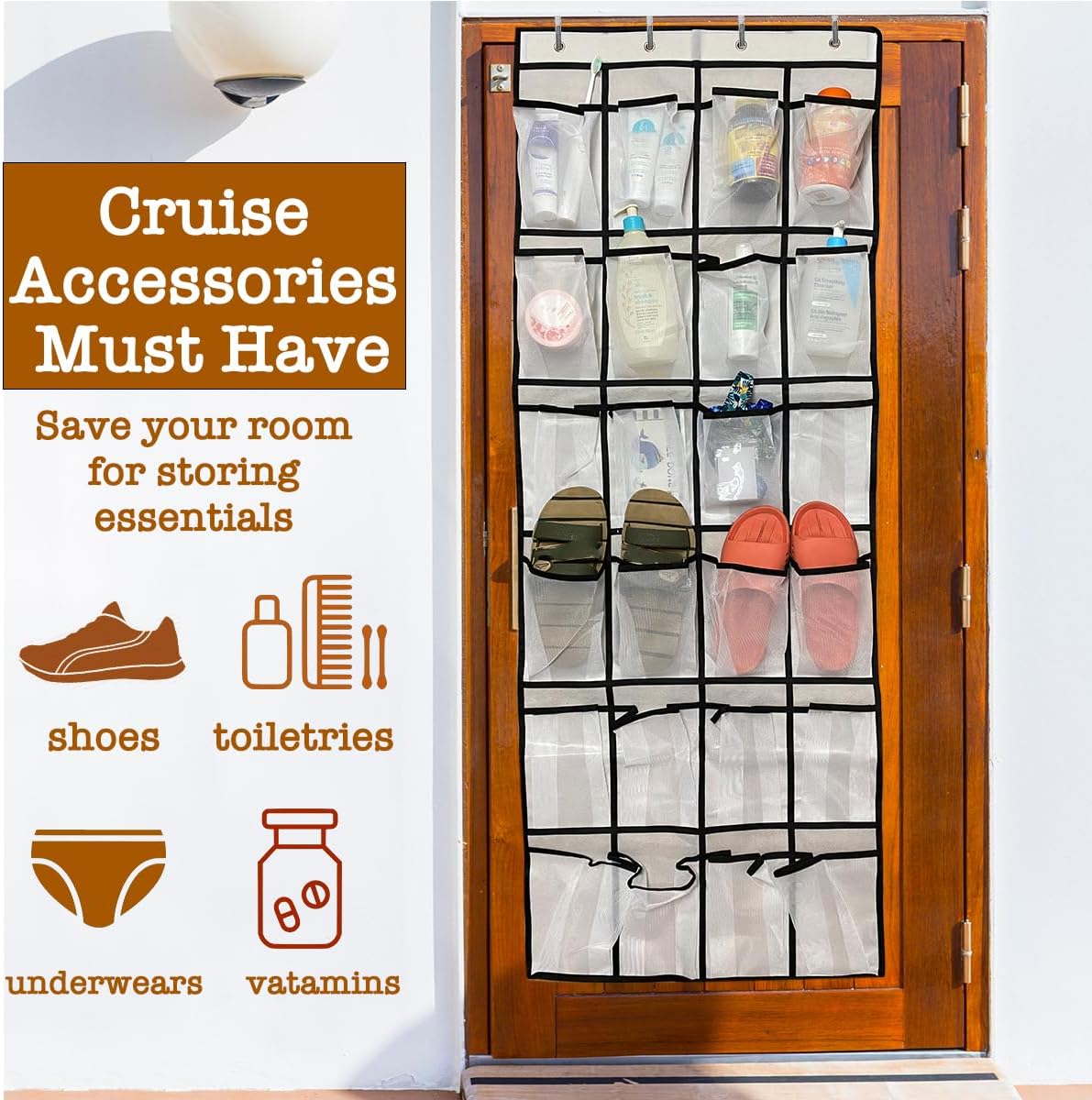 Cruise Essentials Over the Door Shoe Organizer Holder Magnetic Hooks for Cabin,D... 3 Cruise Essentials Over the Door Shoe Organizer Holder Magnetic Hooks for Cabin,D... - Image 3
