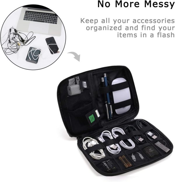BAGSMART Electronics Organizer Travel Case, Small Cord Bag, Tech Organizer as Tr... - Image 3