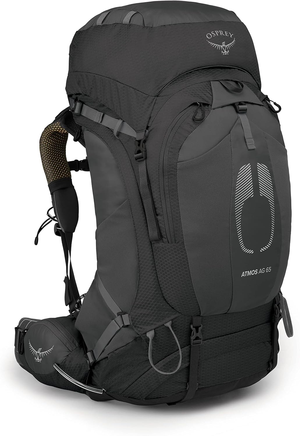 Osprey Atmos AG 65L Men's Backpacking Backpack, Black, L/XL 2 Osprey Atmos AG 65L Men's Backpacking Backpack, Black, L/XL - Image 2