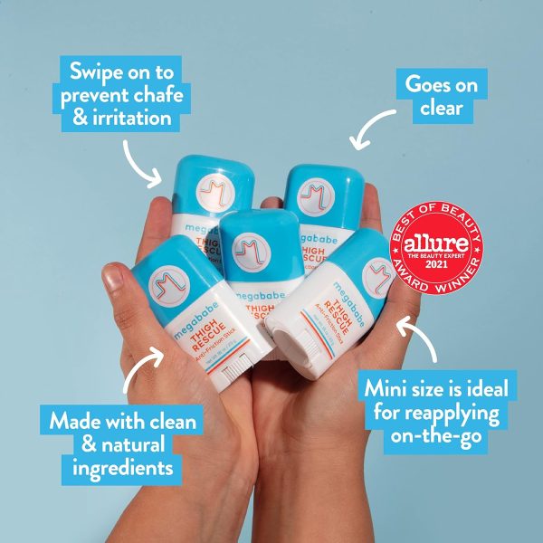Megababe Thigh Rescue Anti-Chafe Stick Mini | Travel size, great for on-the-go |... - Image 3
