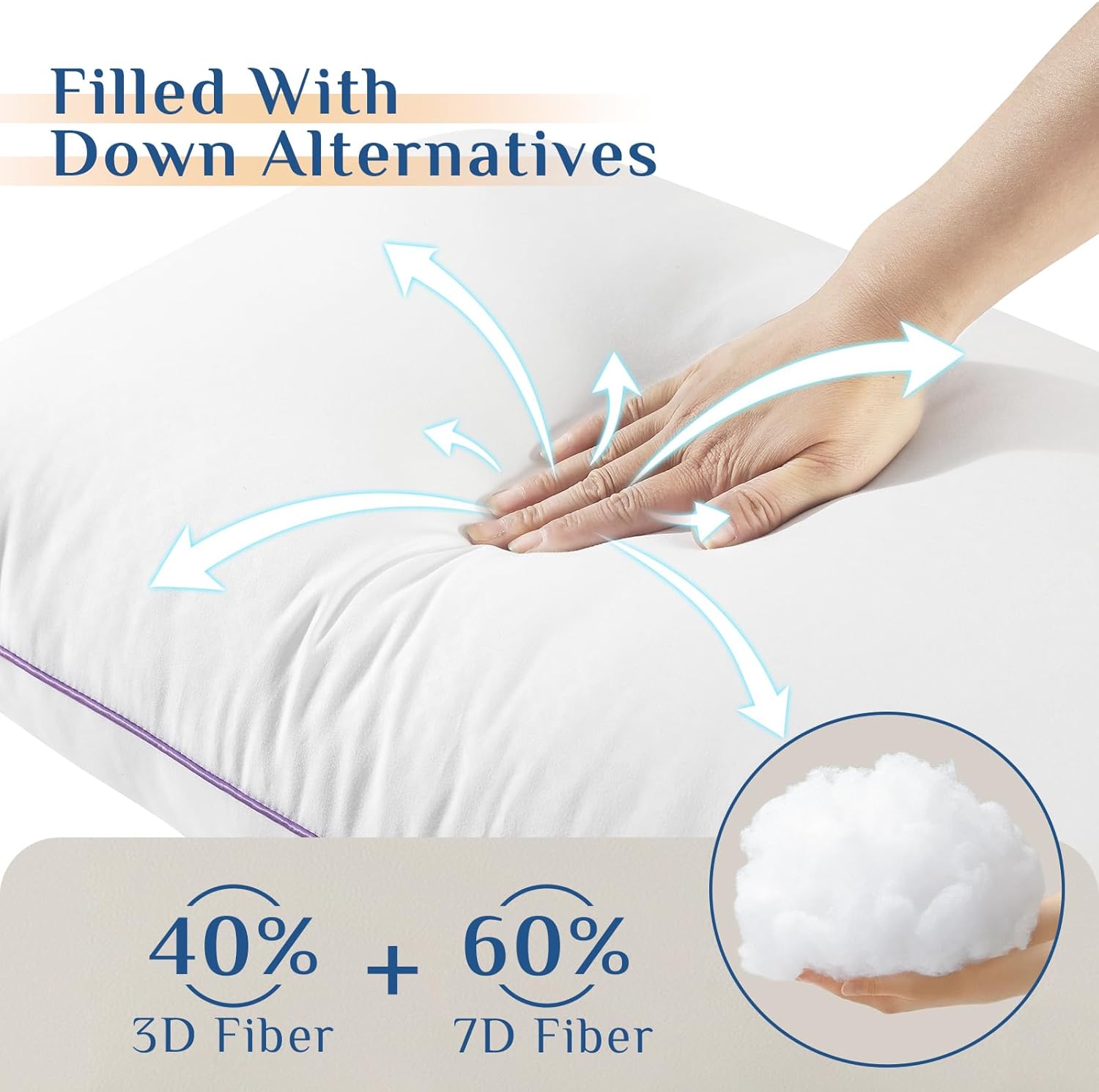 JOLLYVOGUE Pillows Queen Size Set of 4, Washable Supportive Bed Pillows with Sup... 4 JOLLYVOGUE Pillows Queen Size Set of 4, Washable Supportive Bed Pillows with Sup... - Image 4