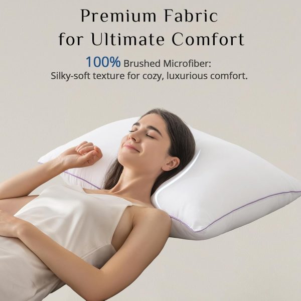 JOLLYVOGUE Pillows Queen Size Set of 4, Washable Supportive Bed Pillows with Sup... - Image 5