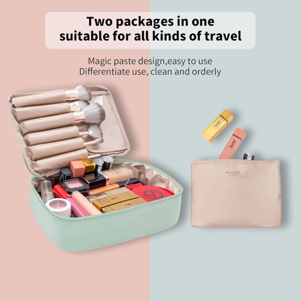 Travel Makeup Bag Cosmetic Bag Makeup Bag Toiletry bag for women and men (Green) - Image 4
