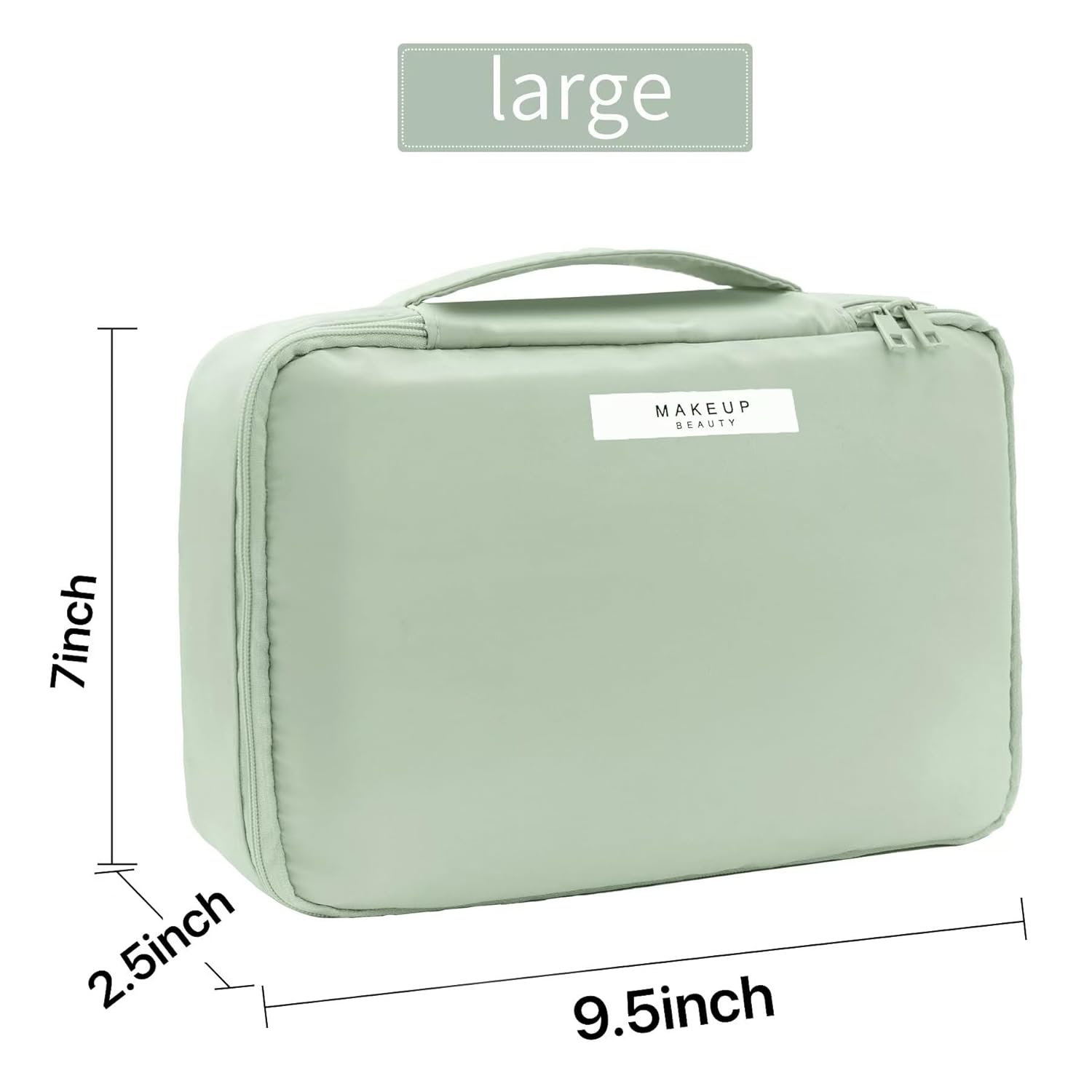 Travel Makeup Bag Cosmetic Bag Makeup Bag Toiletry bag for women and men (Green) 6 Travel Makeup Bag Cosmetic Bag Makeup Bag Toiletry bag for women and men (Green) - Image 7