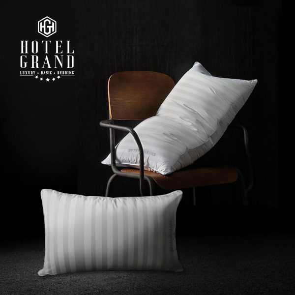 Hotel Grand Fluffy Feather Down Pillow 100% Cotton Queen Size Pillow Set of 2 Pa... - Image 3