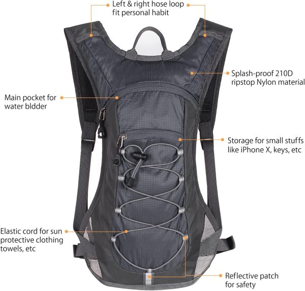 Unigear Hydration Pack Backpack with 70 oz 2L Water Bladder for Running, Hiking,... - Image 3