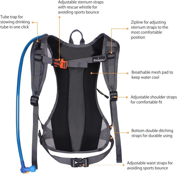 Unigear Hydration Pack Backpack with 70 oz 2L Water Bladder for Running, Hiking,... - Image 4