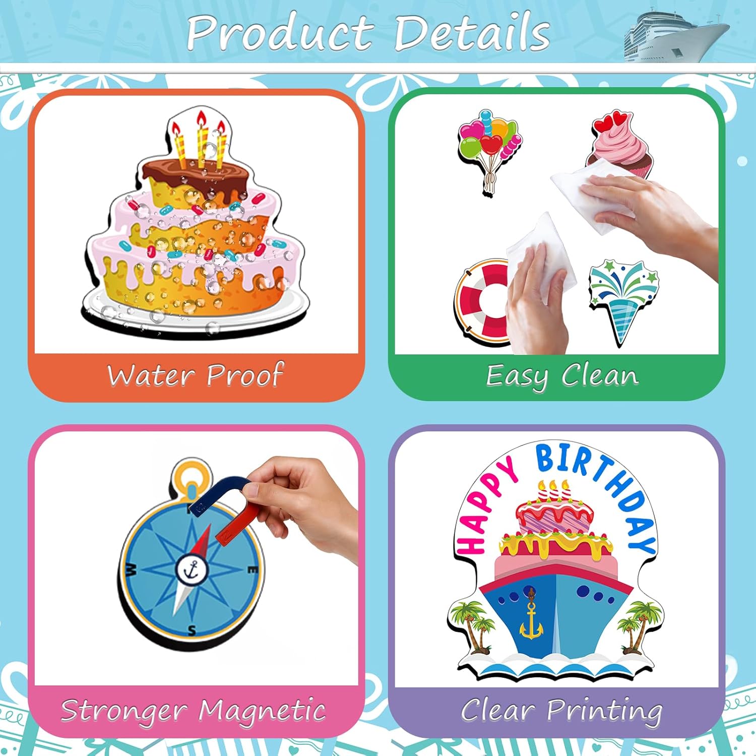Happy Birthday Decorations Birthday Cruise Door Magnets Decorations Funny Cruise... 5 Happy Birthday Decorations Birthday Cruise Door Magnets Decorations Funny Cruise... - Image 6