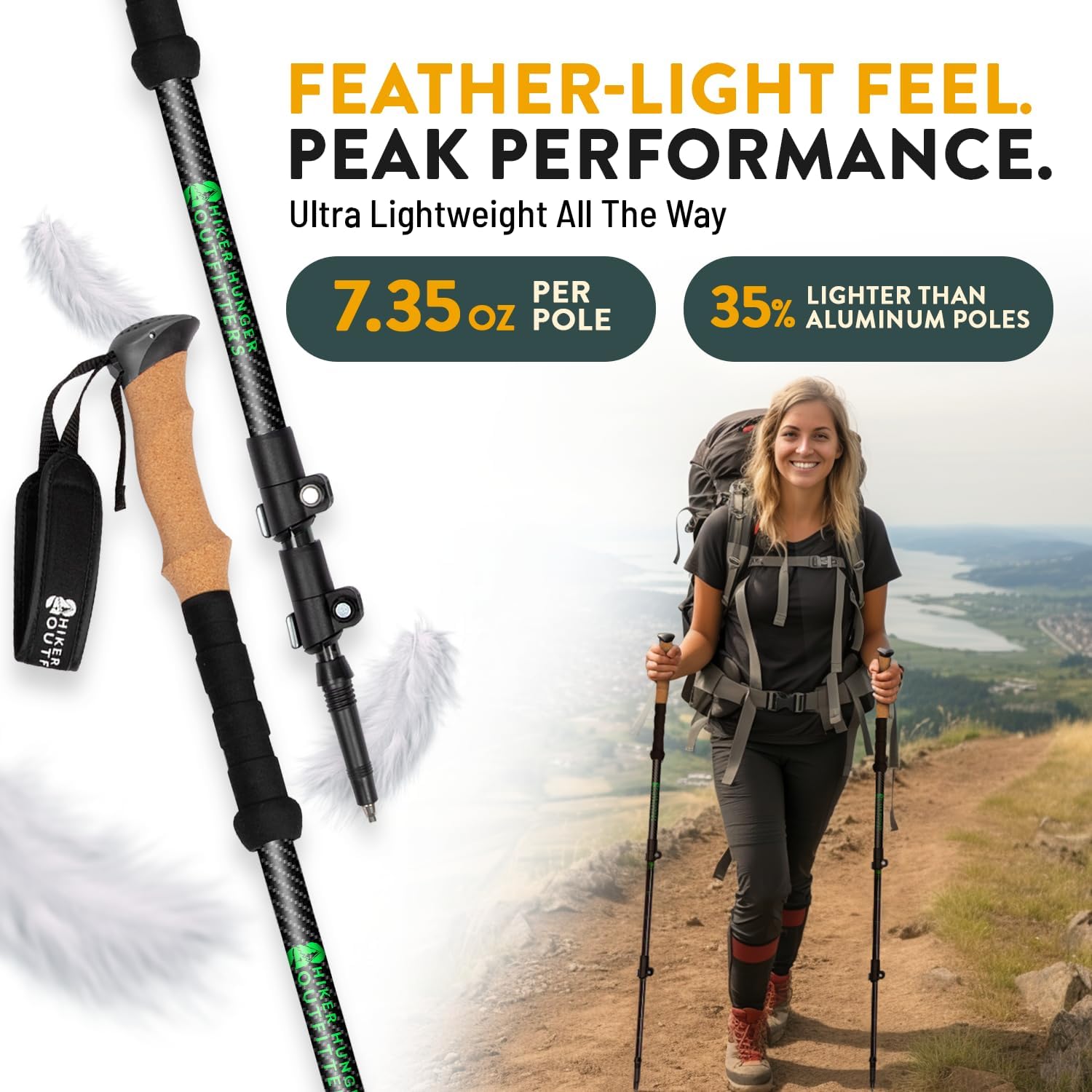 100% Carbon Fiber Trekking Poles by USA Brand - Ultra Strong Lightweight Collaps... 5 100% Carbon Fiber Trekking Poles by USA Brand - Ultra Strong Lightweight Collaps... - Image 5