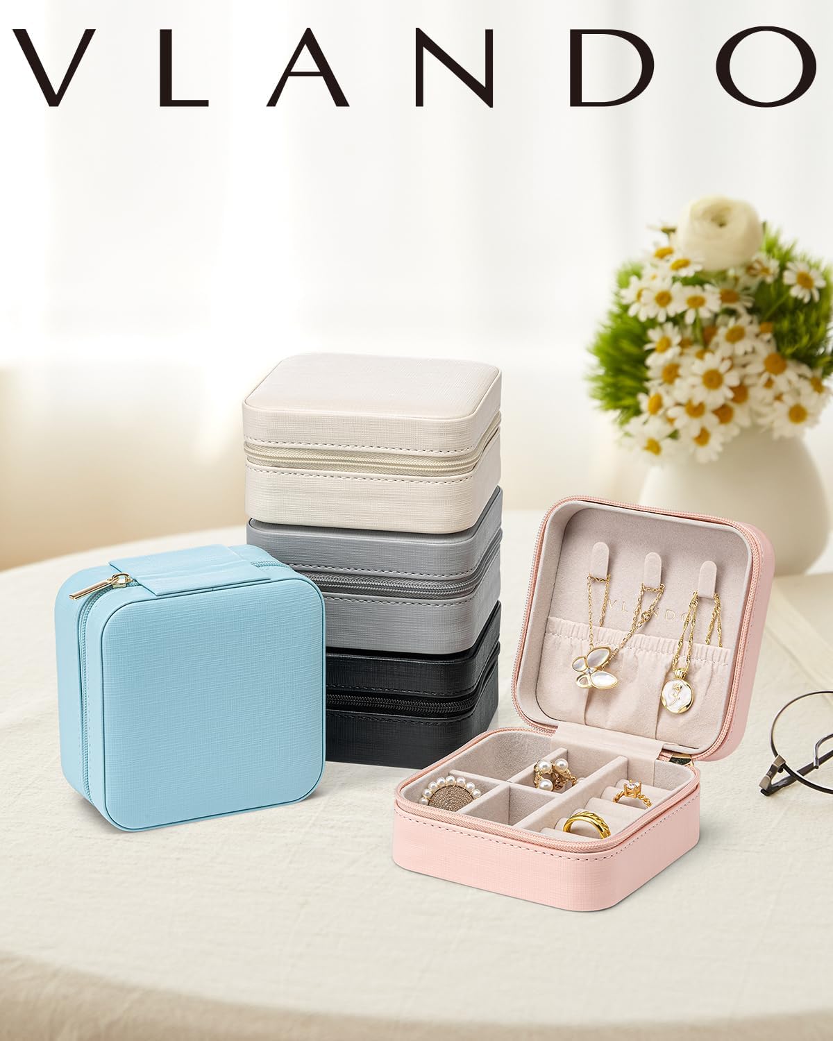 Vlando Travel Jewelry Case - Teacher Appreciation Gifts - Small Jewelry Travel O... 3 Vlando Travel Jewelry Case - Teacher Appreciation Gifts - Small Jewelry Travel O... - Image 3