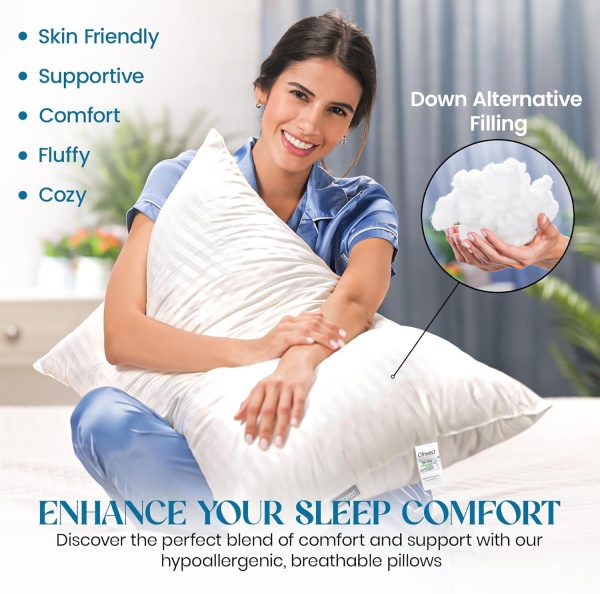 Queen Size Pillows Set of 2 Down Alternative – Soft & Fluffy Queen Pillows with ... - Image 4
