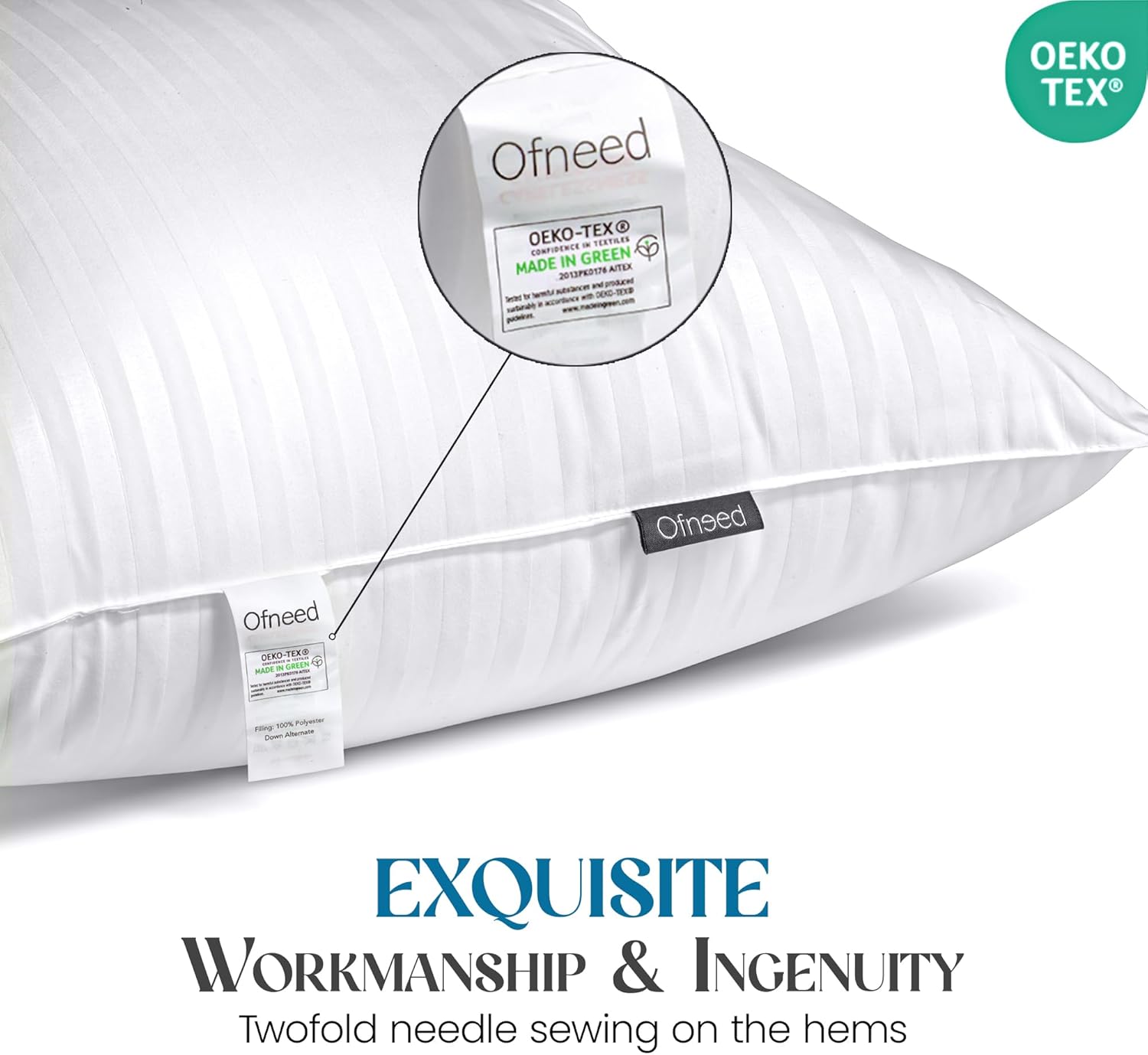Queen Size Pillows Set of 2 Down Alternative – Soft & Fluffy Queen Pillows with ... 6 Queen Size Pillows Set of 2 Down Alternative – Soft & Fluffy Queen Pillows with ... - Image 6