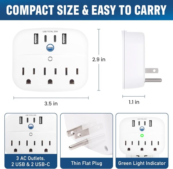 Cruise Approved Non Surge Power Strip [2 USBC, 2 USB, 3 AC] - Cruise Essentials ... - Image 5