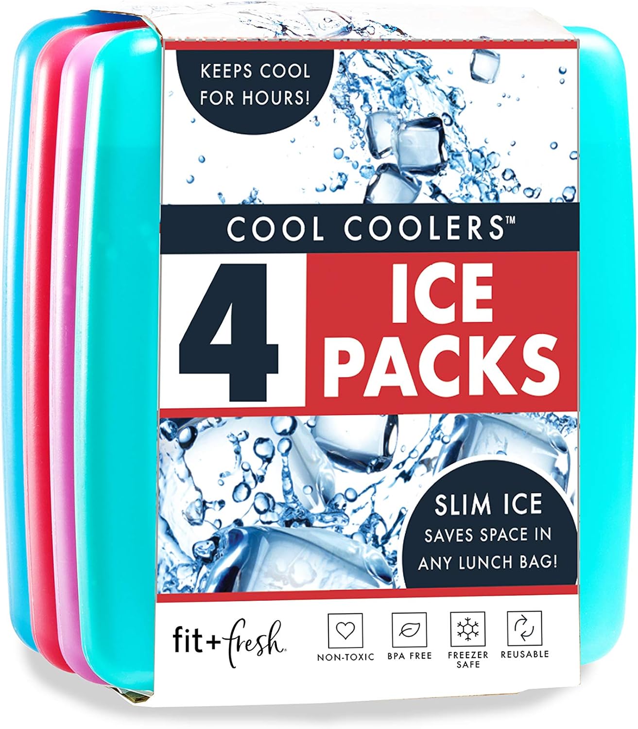 Cool Coolers by Fit + Fresh, Reusable & Long-Lasting Slim Ice Packs, Cold Packs ... 2 Cool Coolers by Fit + Fresh, Reusable & Long-Lasting Slim Ice Packs, Cold Packs ... - Image 2