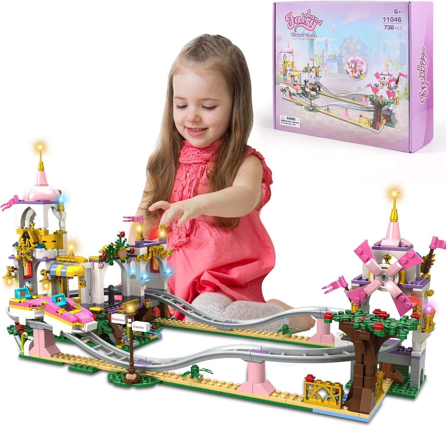 Friends Roller Coaster Castle Building Set, 738 Pcs Creative Amusement Park Cast... 2 Friends Roller Coaster Castle Building Set, 738 Pcs Creative Amusement Park Cast... - Image 2