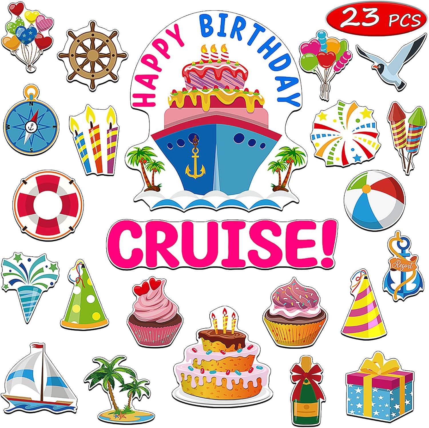 Happy Birthday Decorations Birthday Cruise Door Magnets Decorations Funny Cruise... 2 Happy Birthday Decorations Birthday Cruise Door Magnets Decorations Funny Cruise... - Image 2