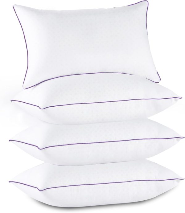 JOLLYVOGUE Pillows Queen Size Set of 4, Washable Supportive Bed Pillows with Sup... - Image 2