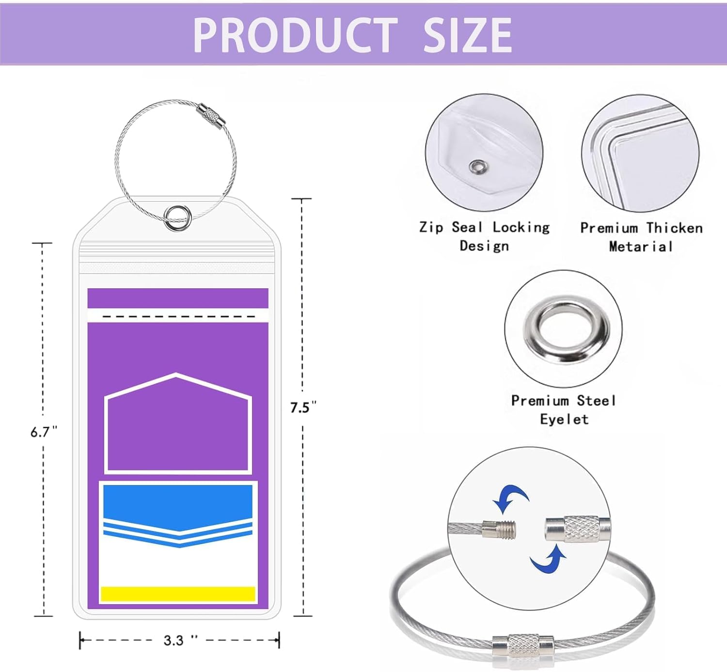 4 Piece 7.5"× 3.3" Luggage Tags for Suitcases, Cruise Ship Essentials, Cruise Lu... 4 4 Piece 7.5"× 3.3" Luggage Tags for Suitcases, Cruise Ship Essentials, Cruise Lu... - Image 4