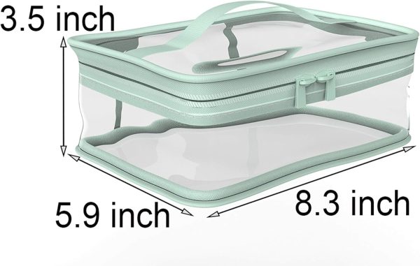 Makeup Bag Zipper Waterproof Portable Travel Storage Pouch 2 Pcs - Image 4