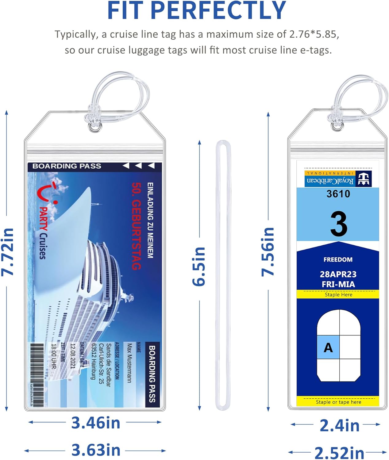 8 Pack Cruise Luggage Tag Holder, Cruise Essentials 2025 for NCL, Princess, Carn... 3 8 Pack Cruise Luggage Tag Holder, Cruise Essentials 2025 for NCL, Princess, Carn... - Image 3