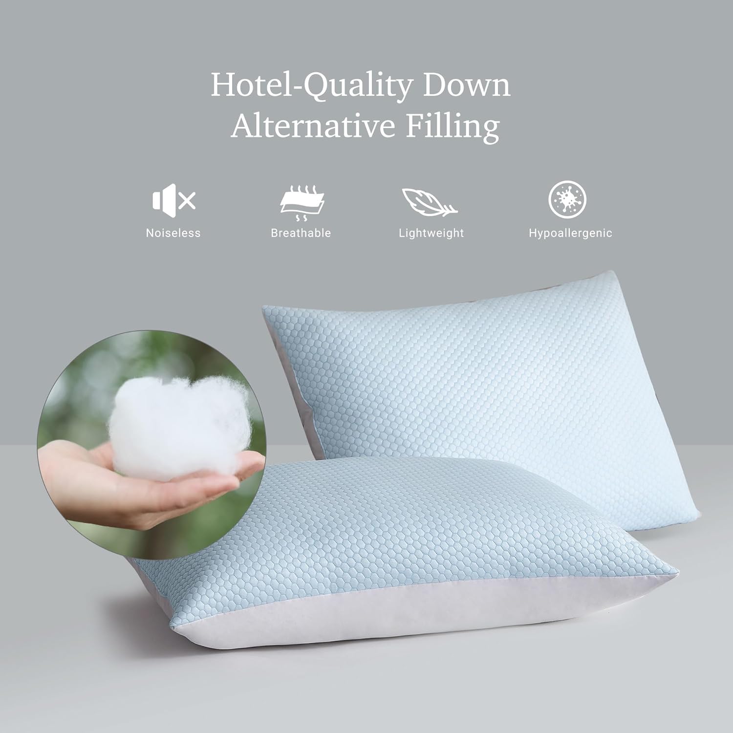 Hotel Grand Medium Firm Queen Size Hotel Collection Luxury Bed Pillows Set of 2 ... 4 Hotel Grand Medium Firm Queen Size Hotel Collection Luxury Bed Pillows Set of 2 ... - Image 4