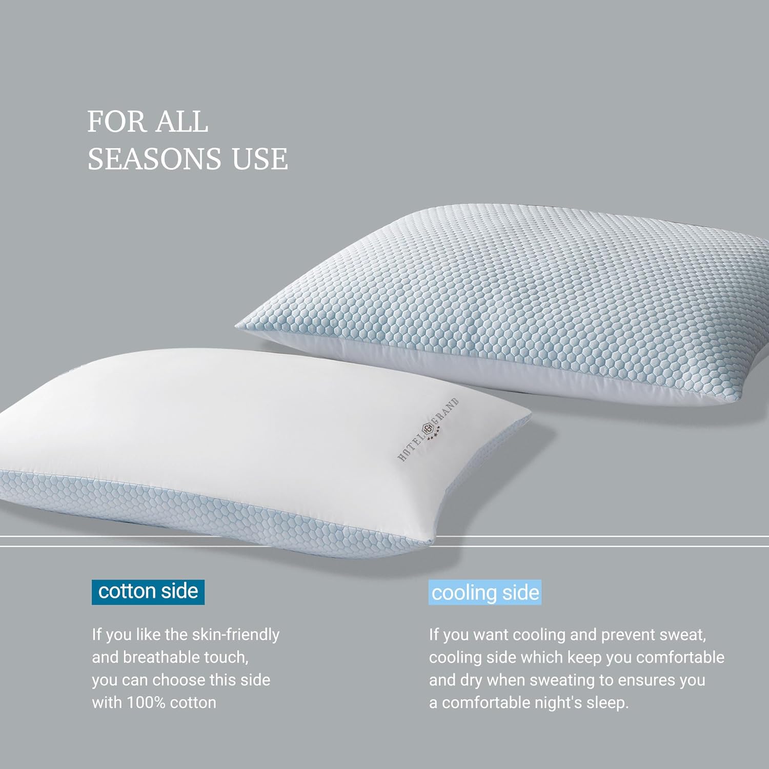 Hotel Grand Medium Firm Queen Size Hotel Collection Luxury Bed Pillows Set of 2 ... 5 Hotel Grand Medium Firm Queen Size Hotel Collection Luxury Bed Pillows Set of 2 ... - Image 5