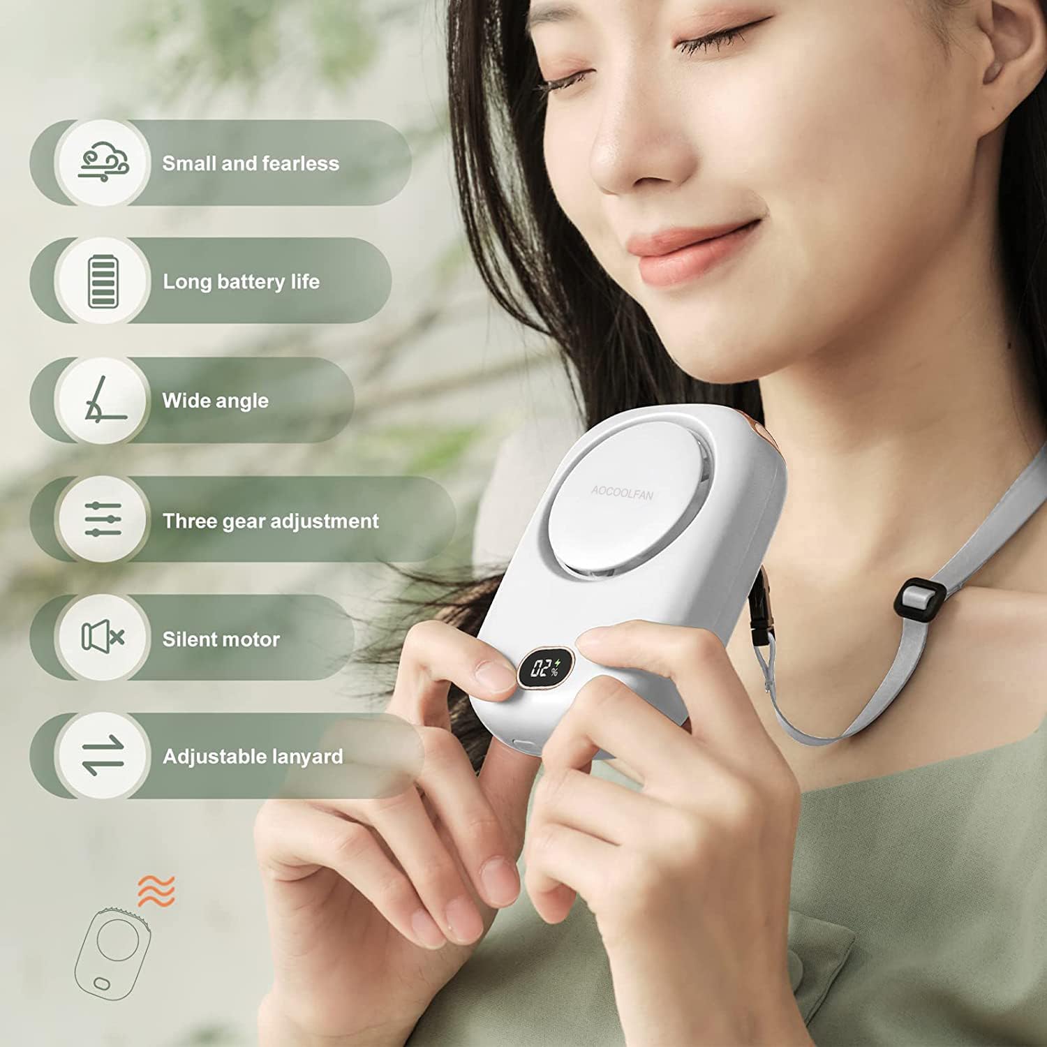 Portable Neck Fan, Mini Small Personal Handheld Fan USB Rechargeable 3 Speed for... 3 Portable Neck Fan, Mini Small Personal Handheld Fan USB Rechargeable 3 Speed for... - Image 3
