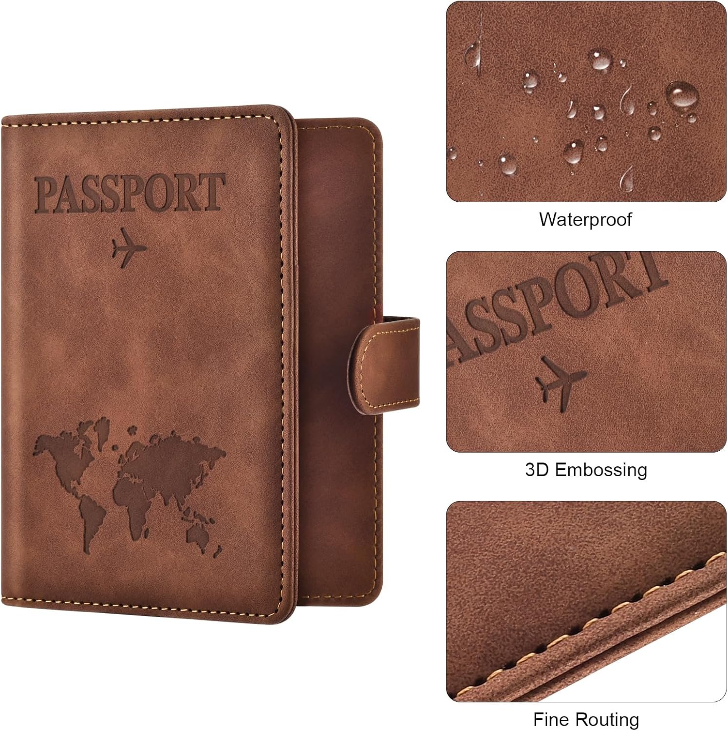 Eoehro Passport Holder for Travel Essentials, Passport Wallet Cover Case for Tra... 6 Eoehro Passport Holder for Travel Essentials, Passport Wallet Cover Case for Tra... - Image 6
