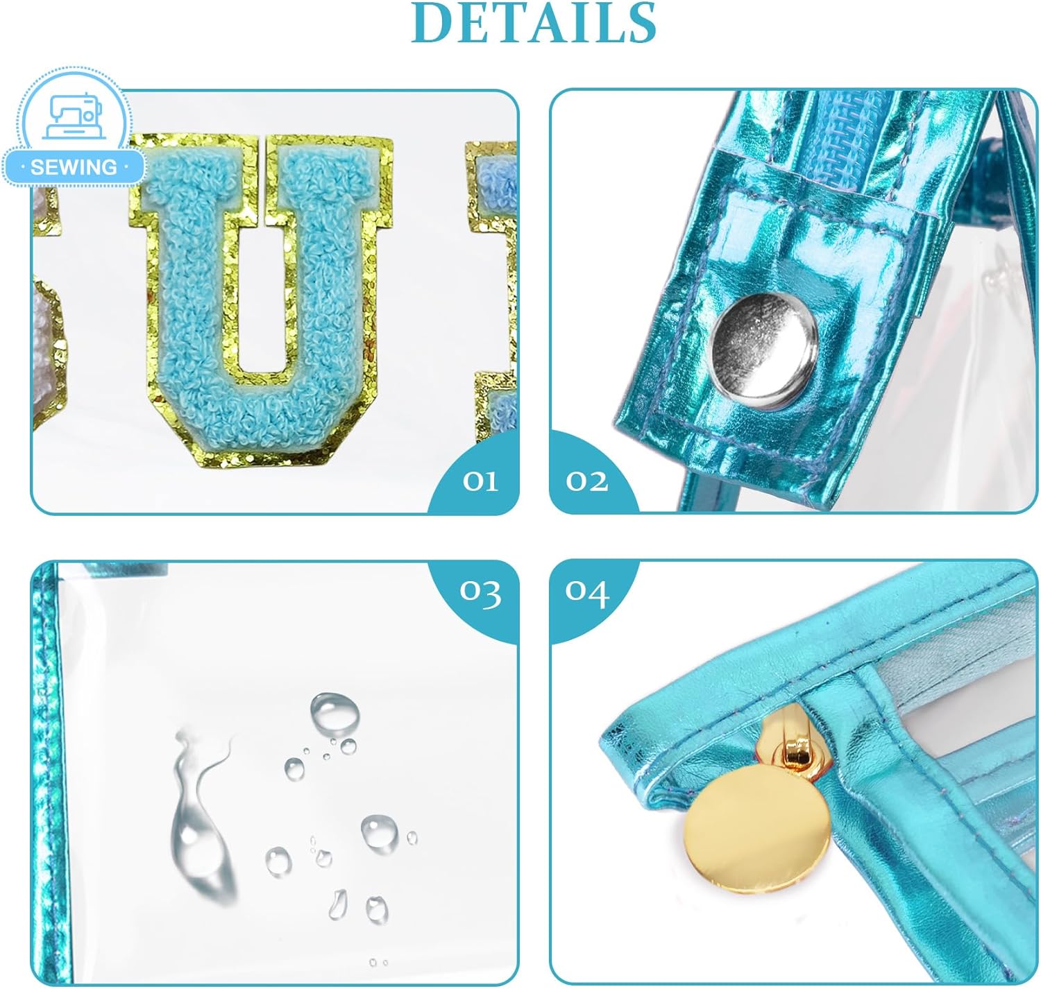 COSHAYSOO Clear Makeup Bag Sunscreen Pouch Beach Vacation Essentials Waterproof ... 4 COSHAYSOO Clear Makeup Bag Sunscreen Pouch Beach Vacation Essentials Waterproof ... - Image 4
