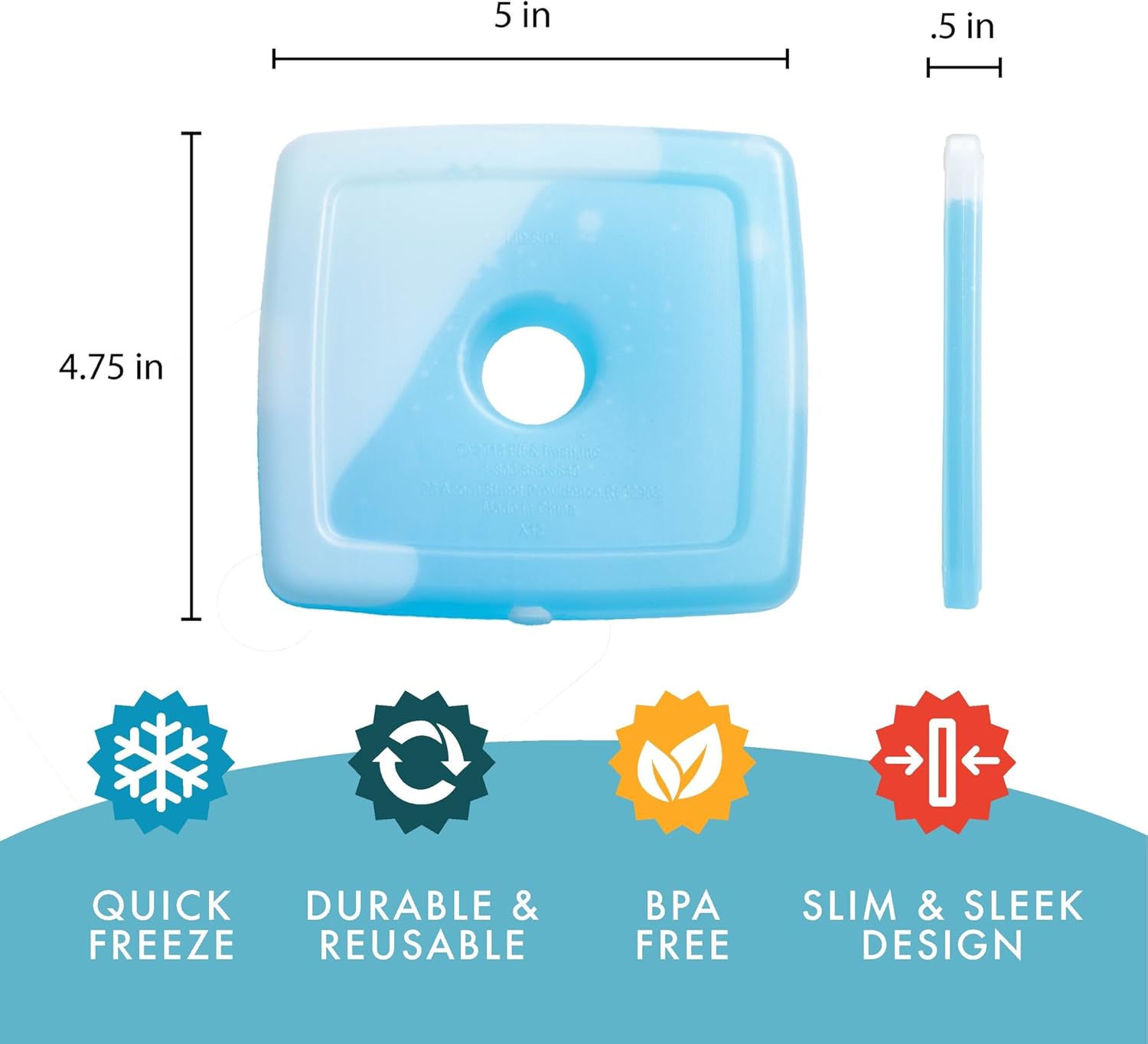 Cool Coolers by Fit & Fresh Slim Ice Packs, Quick Freeze, Space-Saving, Reusable... 3 Cool Coolers by Fit & Fresh Slim Ice Packs, Quick Freeze, Space-Saving, Reusable... - Image 3