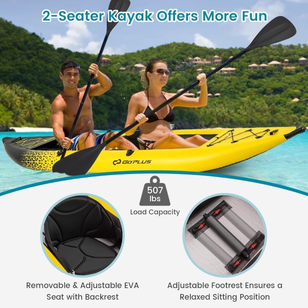 Goplus Inflatable Kayak, 2-Person Kayak Set for Adults with 507 LBS Weight Capac... - Image 3