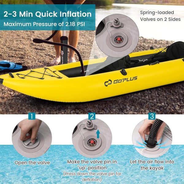 Goplus Inflatable Kayak, 2-Person Kayak Set for Adults with 507 LBS Weight Capac... - Image 8