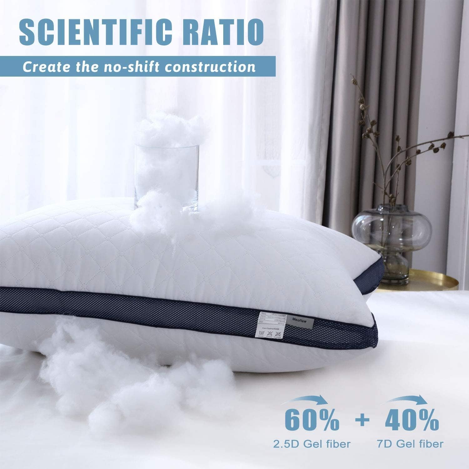 Meoflaw Pillows for Sleeping (2-Pack), Luxury Hotel Pillows Queen Size Set of 2,... 4 Meoflaw Pillows for Sleeping (2-Pack), Luxury Hotel Pillows Queen Size Set of 2,... - Image 4