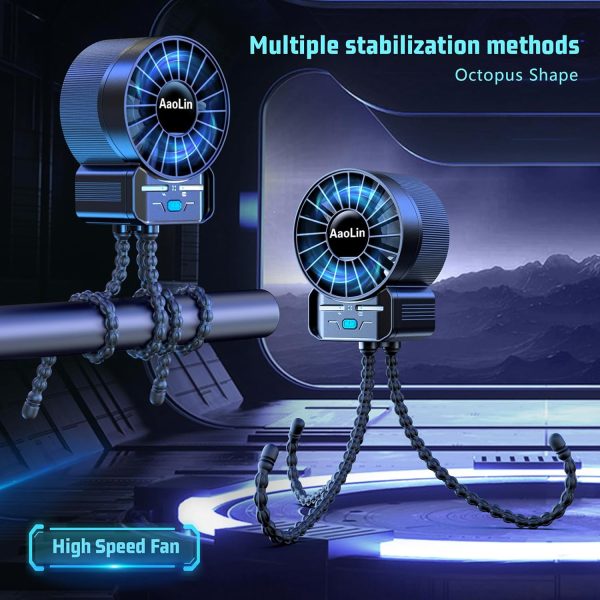2 Pack Multifunctional Portable Stroller Fan 4 Speed 6600rpm High Speed Usb Rech... - Image 3