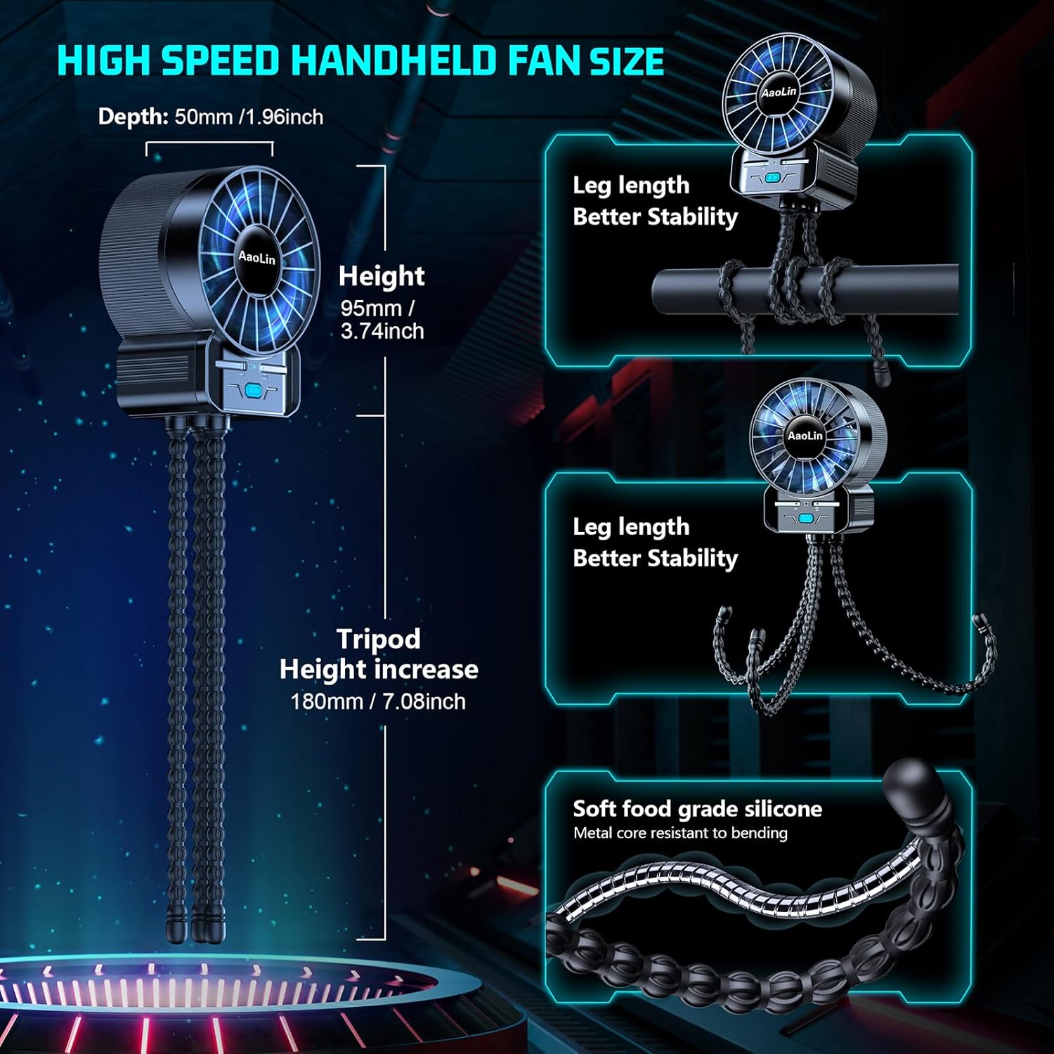 2 Pack Multifunctional Portable Stroller Fan 4 Speed 6600rpm High Speed Usb Rech... 6 2 Pack Multifunctional Portable Stroller Fan 4 Speed 6600rpm High Speed Usb Rech... - Image 6