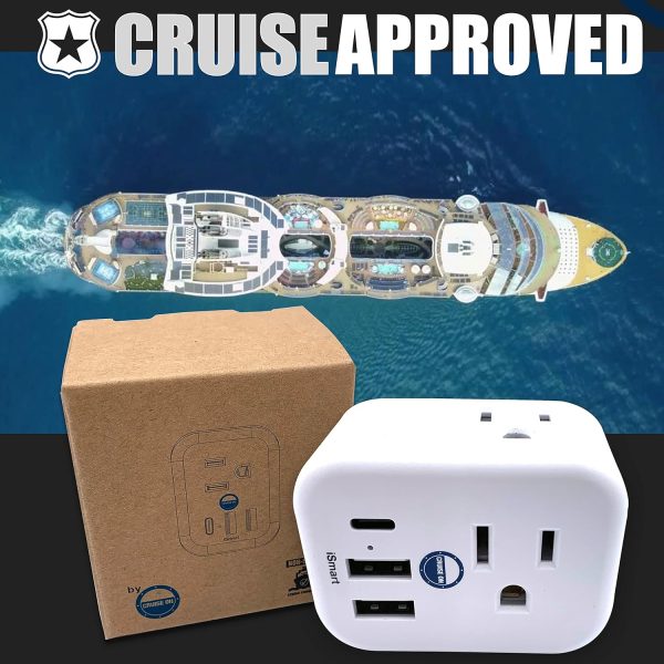 Cruise Approved Power Strip Non Surge Protector for Cruise Ship Multi Plug, 6 Ou... - Image 3