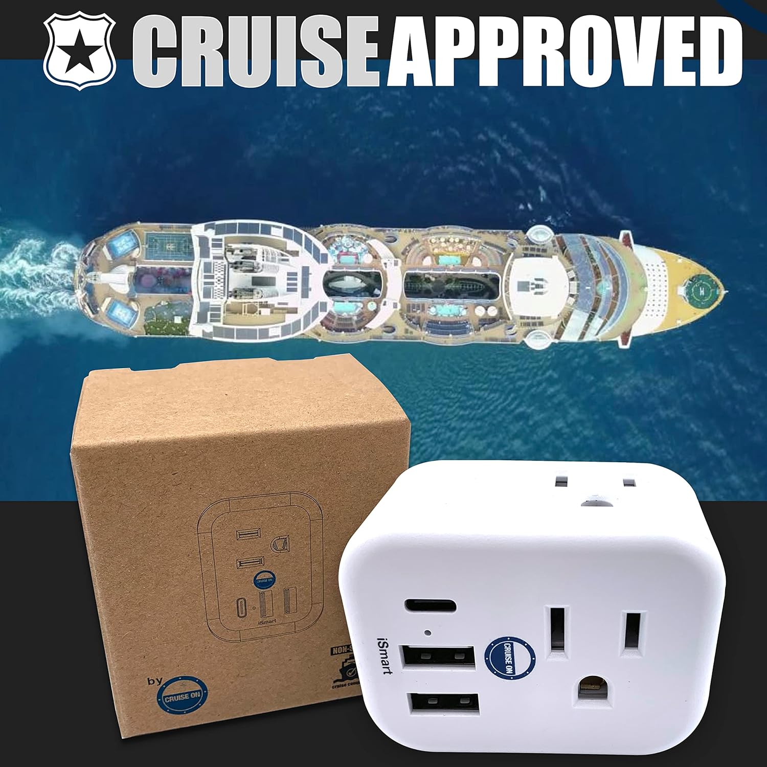 Cruise Approved Power Strip Non Surge Protector for Cruise Ship Multi Plug, 6 Ou... 3 Cruise Approved Power Strip Non Surge Protector for Cruise Ship Multi Plug, 6 Ou... - Image 3