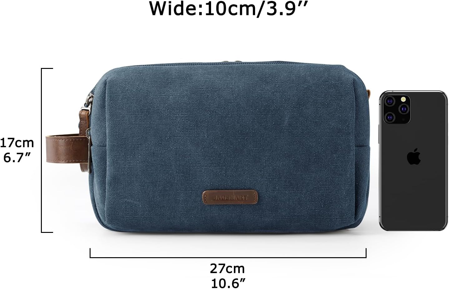 BAGSMART Toiletry Bag for Men, Canvas Travel Toiletry Organizer Dopp Kit Water-r... 6 BAGSMART Toiletry Bag for Men, Canvas Travel Toiletry Organizer Dopp Kit Water-r... - Image 6