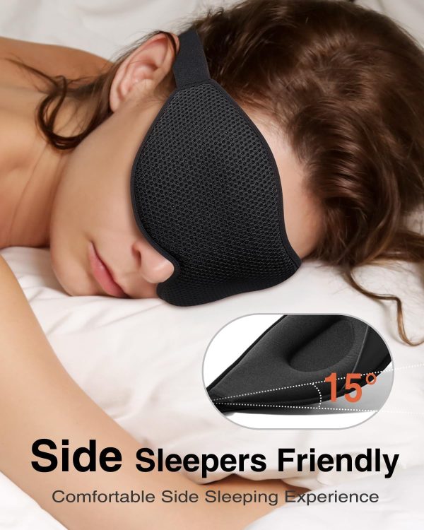 Sleep Mask for Side Sleeper, Eye Mask for Sleeping Women Men, 3D Contoured Cup N... - Image 3
