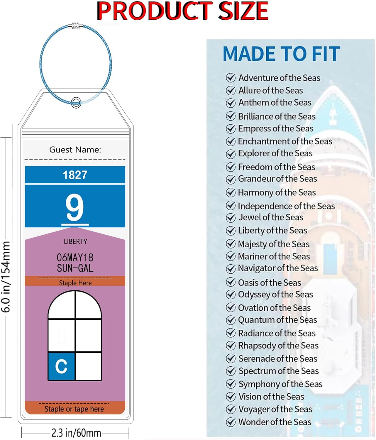 5 Pack Cruise Luggage Tags for Royal Caribbean & Celebrity Cruise Essentials in ... 3 5 Pack Cruise Luggage Tags for Royal Caribbean & Celebrity Cruise Essentials in ... - Image 3
