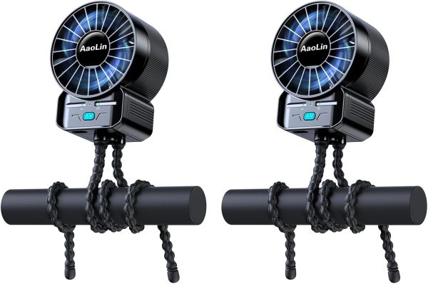 2 Pack Multifunctional Portable Stroller Fan 4 Speed 6600rpm High Speed Usb Rech... - Image 2