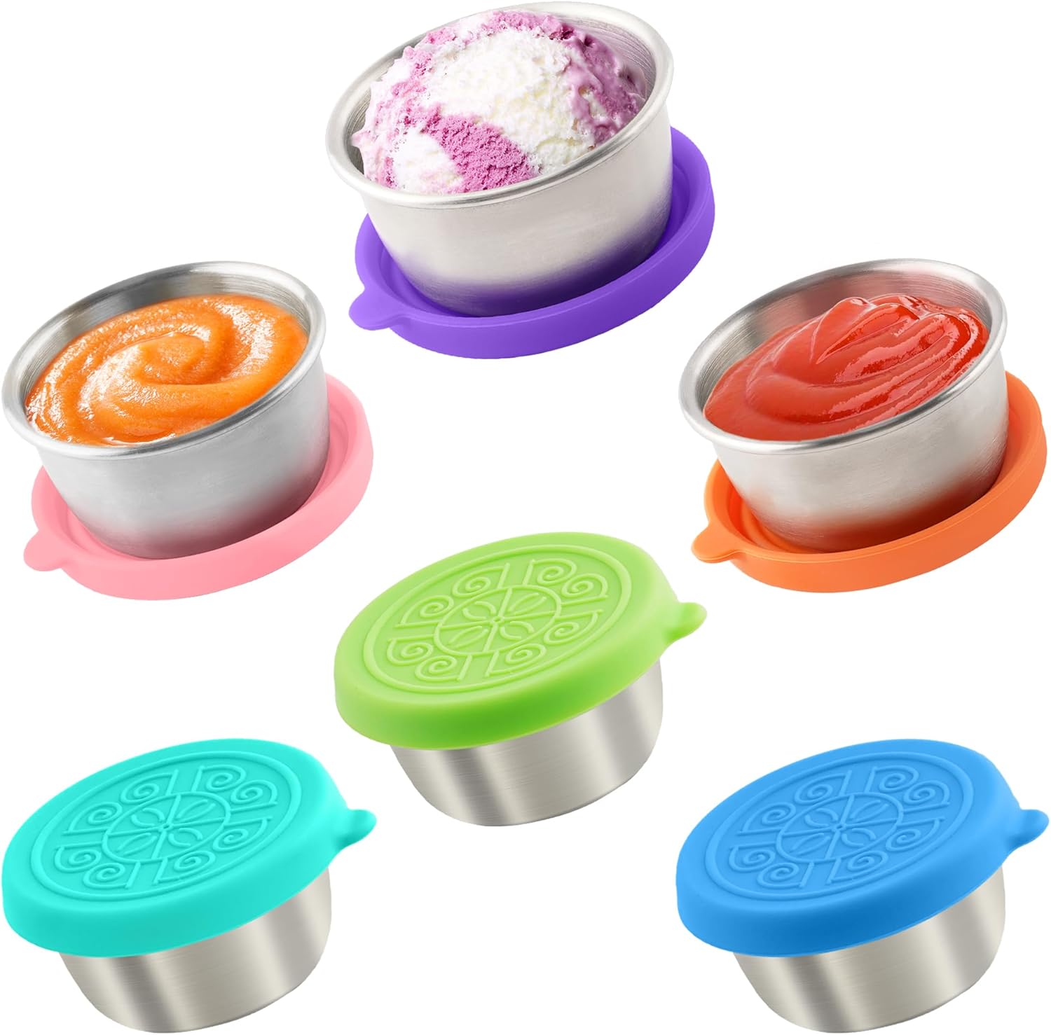 6x1.6 Oz Salad Dressing Containers With Lids, Small Leakproof Reusable Stainless... 2 6x1.6 Oz Salad Dressing Containers With Lids, Small Leakproof Reusable Stainless... - Image 2