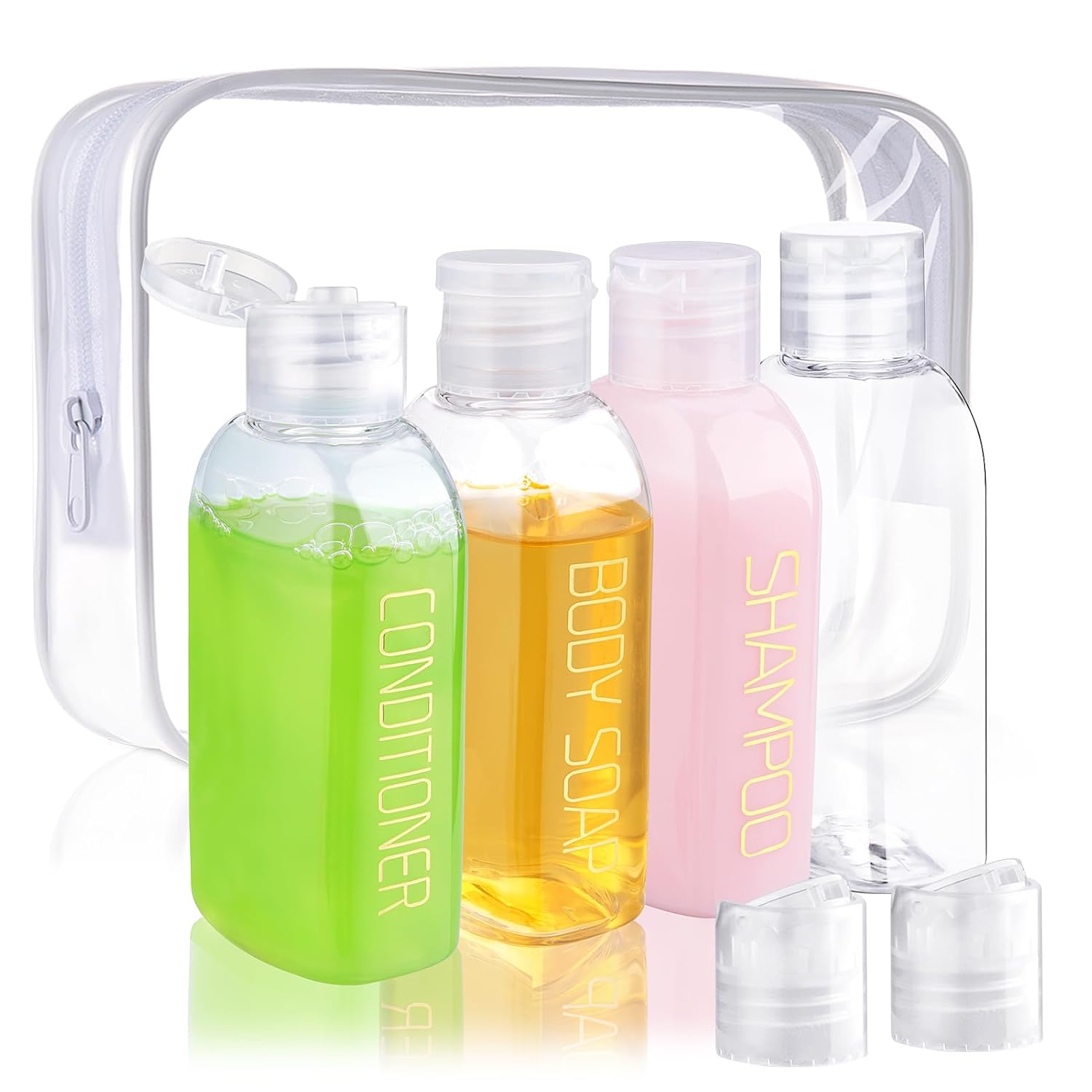 Cosywell Leakproof Squeeze Bottles Travel Kit - 4pc 3.4 oz TSA Approved for Sham... 2 Cosywell Leakproof Squeeze Bottles Travel Kit - 4pc 3.4 oz TSA Approved for Sham... - Image 2