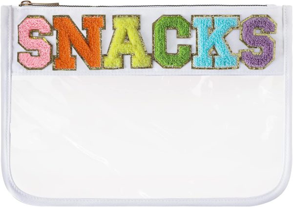 DYSHAYEN Chenille Letter Clear Zipper Pouch for Travel,Nylon Clear Cosmetic Bag,... - Image 2