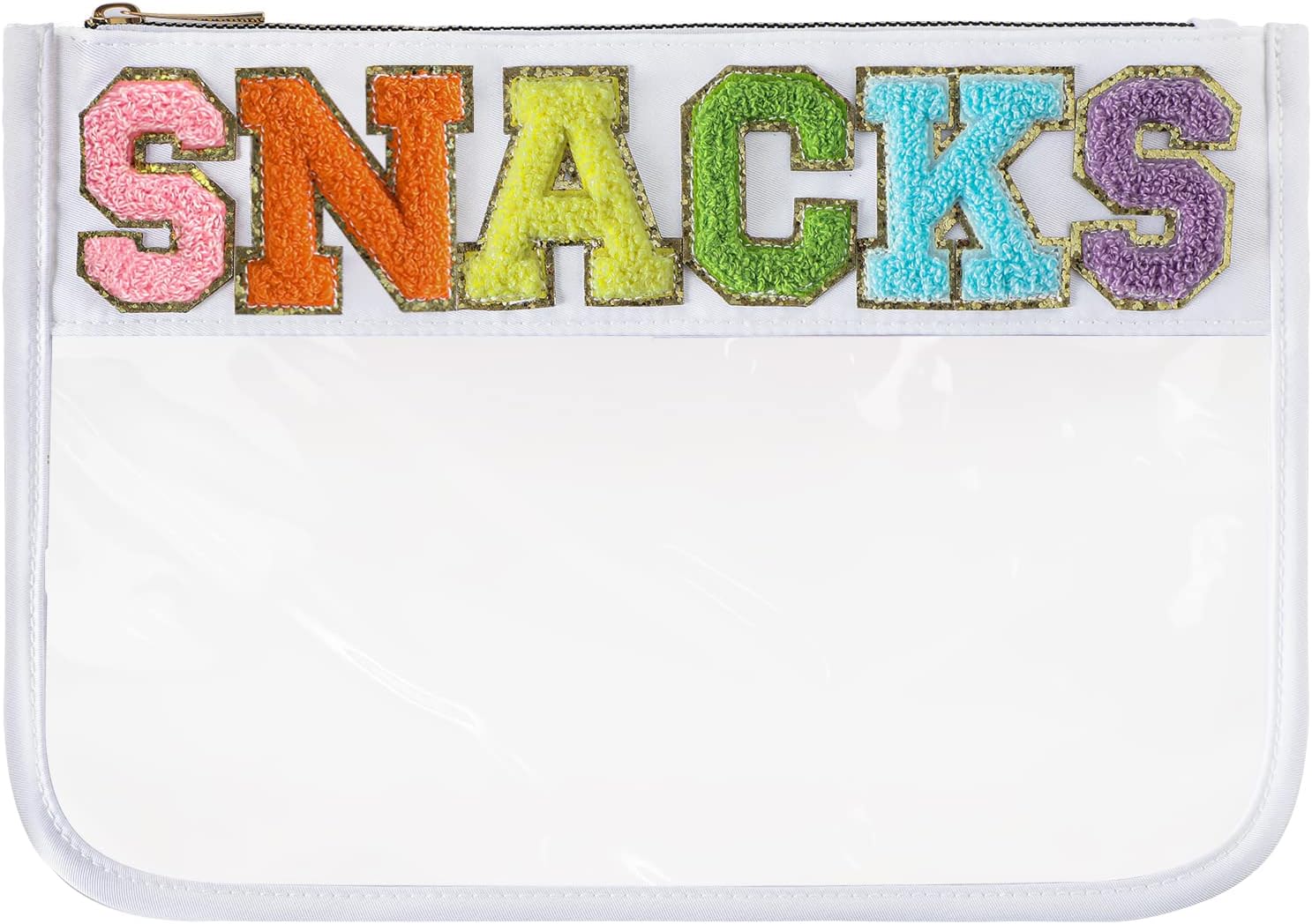 DYSHAYEN Chenille Letter Clear Zipper Pouch for Travel,Nylon Clear Cosmetic Bag,... 2 DYSHAYEN Chenille Letter Clear Zipper Pouch for Travel,Nylon Clear Cosmetic Bag,... - Image 2