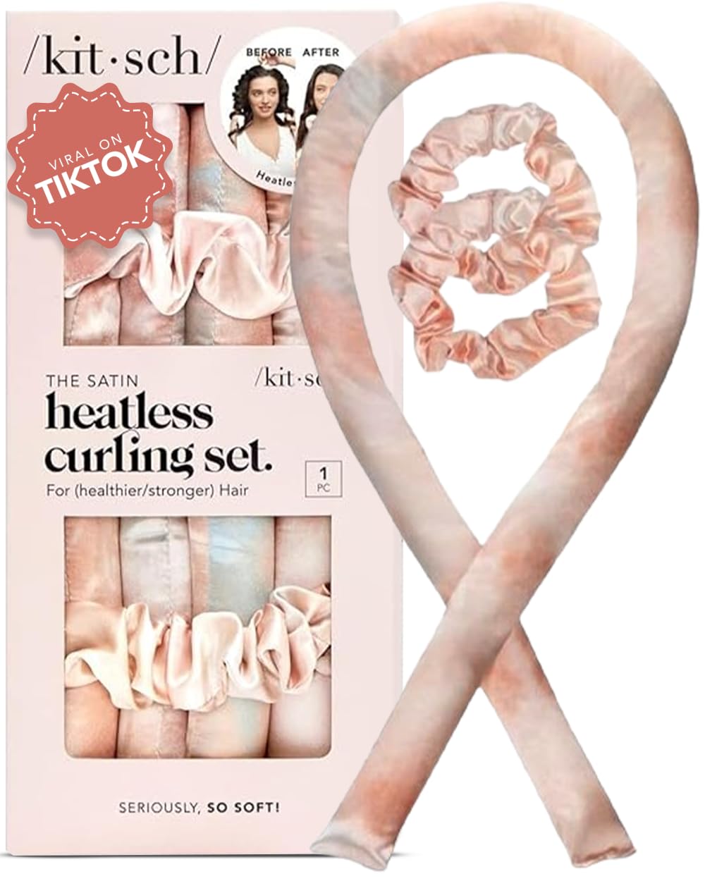 Kitsch Satin Heatless Hair Curler Set - Heatless Curlers for Heatless Curls Over... 2 Kitsch Satin Heatless Hair Curler Set - Heatless Curlers for Heatless Curls Over... - Image 2