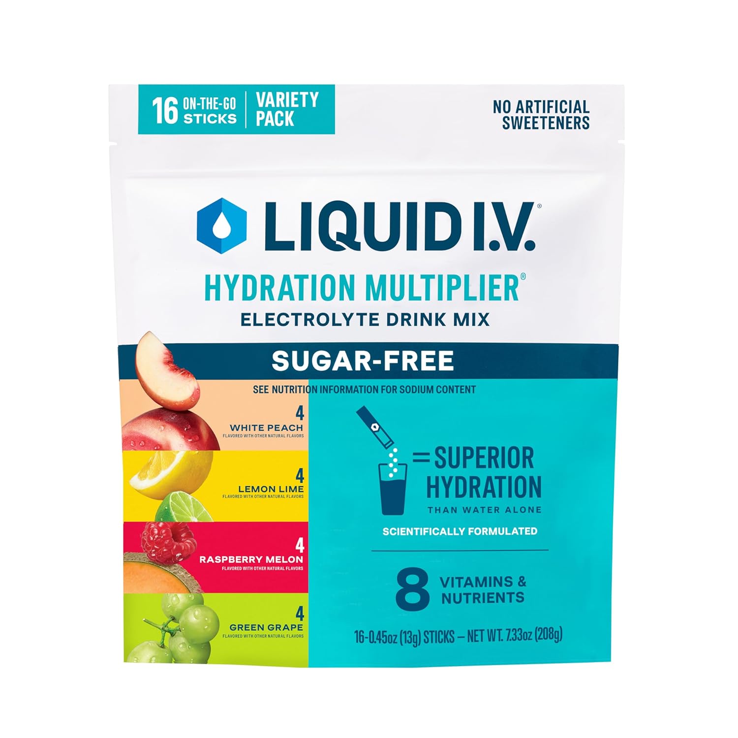 Liquid I.V.® Hydration Multiplier Sugar-Free - Raspberry Melon, Lemon Lime, Whit... 2 Liquid I.V.® Hydration Multiplier Sugar-Free - Raspberry Melon, Lemon Lime, Whit... - Image 2